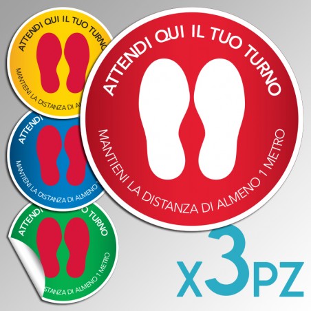 Adesivi Pavimento Antiscivolo - 100 Bollini Gialli Per Distanziamento Sociale E Percorsi - Foto 2